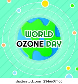 plantilla de diseño del día del ozono mundial del globo y del texto. utilizado para banner, afiche y tarjeta de saludo