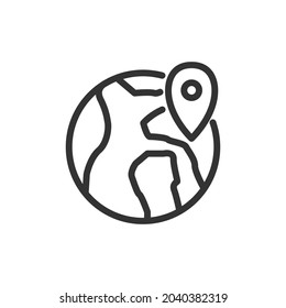 Icono de línea delgada de globo. Símbolo con estilo de contorno de moda. Diseño premium para web y aplicaciones. Perfecto para la interfaz de usuario. 