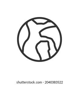 Globe thin line icon. Symbol in trendy outline style. Premium design for web and apps. Perfect for UI. 