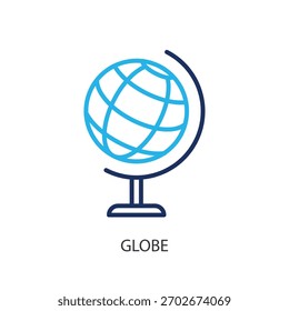 Ícones de linha fina do globo. Ilustração vetorial original.