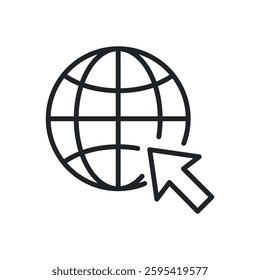 Globe thin line icons. Perfect pixel on transparent background