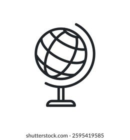 Globe thin line icons. Perfect pixel on transparent background