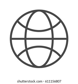 Globe Thin Line Vector Icon. Flat icon isolated on the white background. Editable EPS file. Vector illustration.