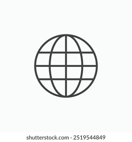 Globe thin liner icon isolated