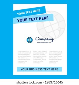 Globe  Title Page Design for Company profile ,annual report, presentations, leaflet, Brochure Vector Background