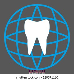 globe, tooth, icon, vector illustration, eps10,
