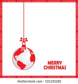 globe toy christmas icon vector
