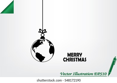 globe toy christmas icon vector.