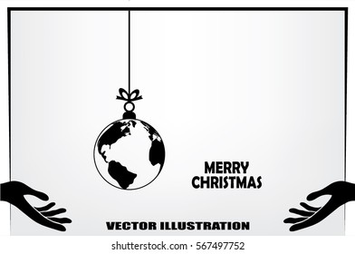 globe toy christmas icon vector.