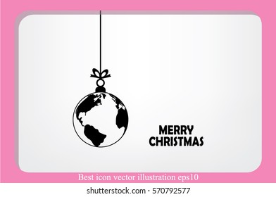 globe toy christmas icon vector.