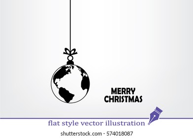 globe toy christmas icon vector. 