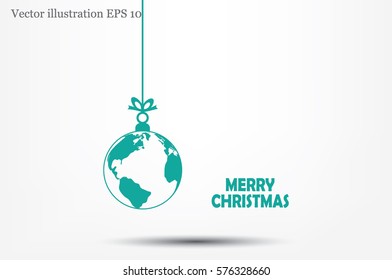 globe toy christmas icon vector 