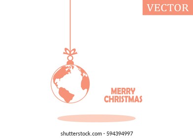 globe toy christmas icon vector 