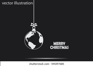 globe toy christmas icon vector 