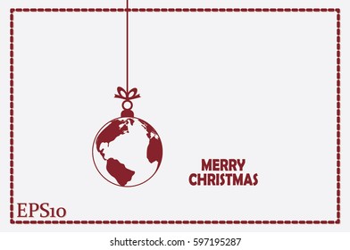 globe toy christmas icon vector.