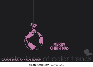 globe toy christmas icon vector 