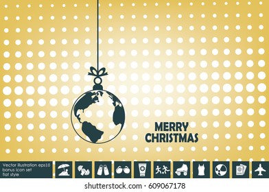 globe toy christmas icon vector.