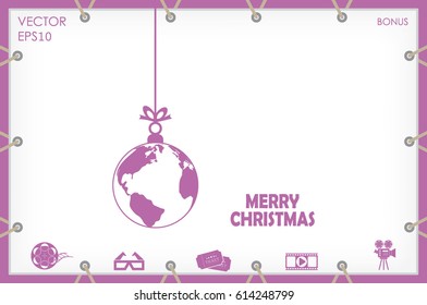 globe toy christmas icon vector.
