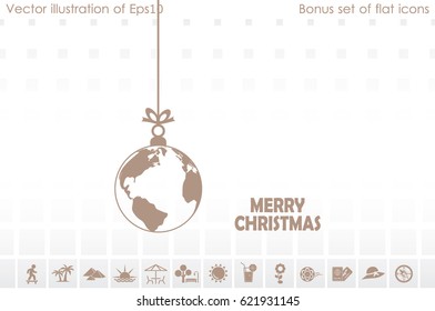 globe toy christmas icon vector.
