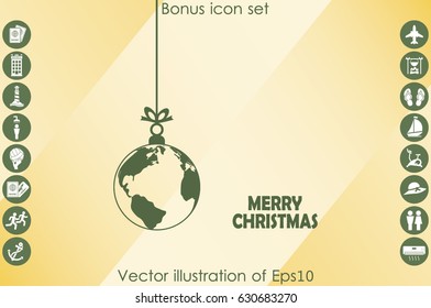 globe toy christmas icon vector.