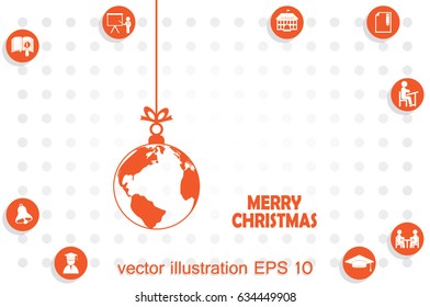 globe toy christmas icon vector.