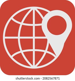 Globe tracker, illustration, vector, on a white background.