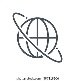 Globe Travel Icon Suitable For Info Graphics, Websites And Print Media And  Interfaces. Line Vector Icon.