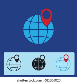 Globe travel location vector icons