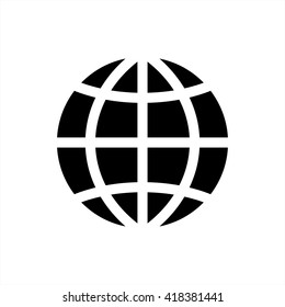 globe travel sphere map simple black icon