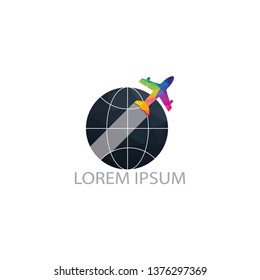 Globe travel vector logo design. Travel agency logo design. 