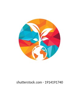 Globe Baum-Vektorlogo-Design-Vorlage. Symbol des öko-Planeten.	