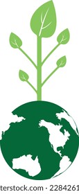 Globe tree vector logo design template. Planet and eco symbol or icon.