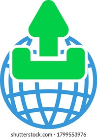 Globo Com Ícone De Símbolo De Carregamento. Design de cores planas. Ilustração de vetor.