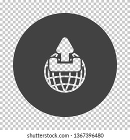 Globo con icono de símbolo de carga. Reducir el diseño de galería de símbolos en la rejilla de transparencia. Ilustración vectorial.