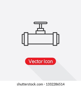 Globe Valve Icon, Pipe Icon Vector Illustration Eps10