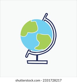 
ilustración de arte vectorial del globo para el ornamento de regreso a la escuela