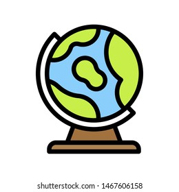 Globe vector, Back to school filled style icon