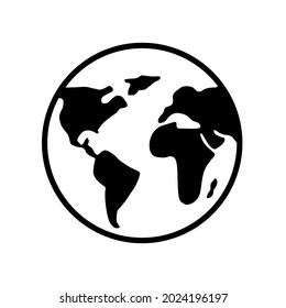 Vector de globo negro, vector mundial, aislado en fondo blanco. adecuado para icono web, etc.