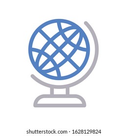 globe vector color line icon 