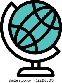 globe vector colour line icon