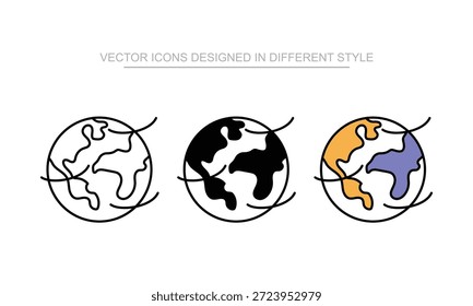 Design vetorial globo em ícone de estilo moderno e moderno
