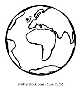 Globe Vector Doodle Planet Earth