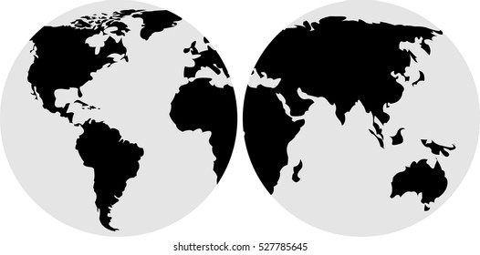 Globe Vector Doodle Planet Earth, white world isolated background