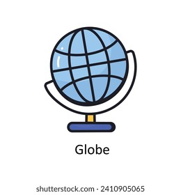 Globe vector filled outline doodle Design illustration. Symbol on White background EPS 10 File