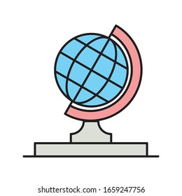 icono de color plano vectorial del globo terráqueo 