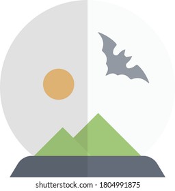 globe vector flat color icon 