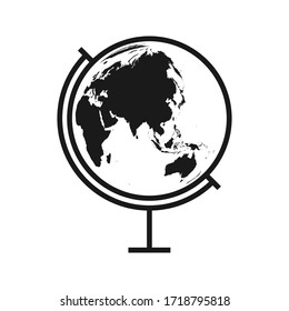 Globe vector flat design style on white background, vector illustration