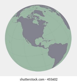 Globe in vector format focusing on Americas, space view. Data from ESRI ArcView. Data layers used: ESRI world30.* and ArcWorld cntry92.*   Please rate this image! Let me know how you use it. Thanks!