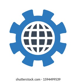 globe vector glyph color icon 