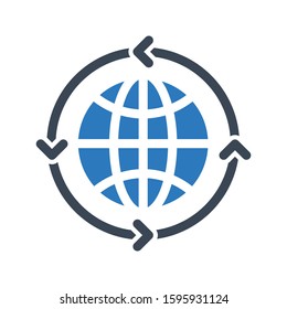 globe vector glyph color icon 